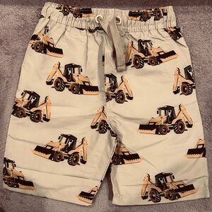 Kids Construction Print Casual Shorts